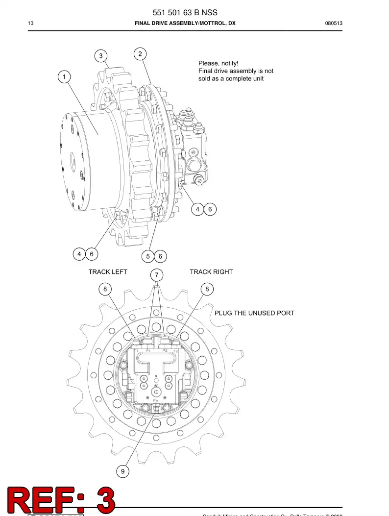 23771898c 237 718 98c DRIVE WHEEL - Sandvik Technical Drawing