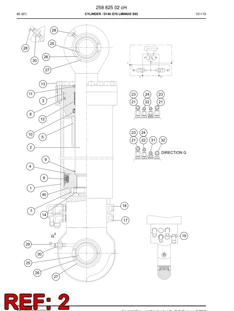 23773808a 237 738 08a Rod, PISTON - Sandvik Technical Drawing