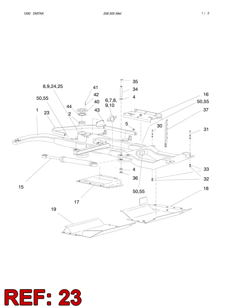 23775398 237 753 98 SUPPORT (TOP FRAME) - Sandvik Technical Drawing