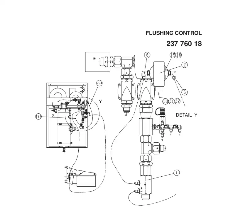 23776018d 237 760 18d FLUSHING CONTROL - Sandvik Technical Drawing