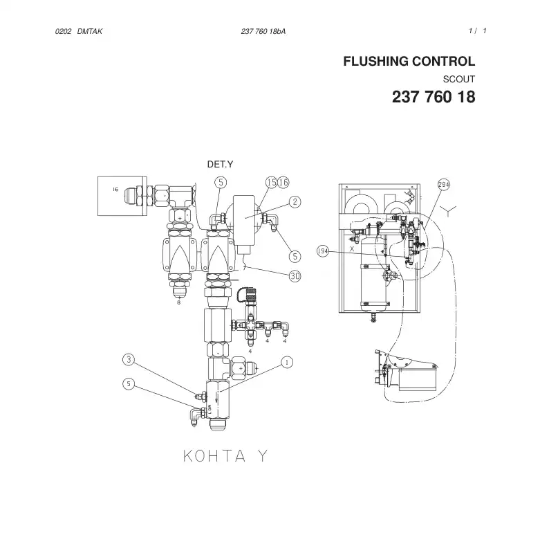 23776018dC 237 760 18dC FLUSHING CONTROL - Sandvik Technical Drawing