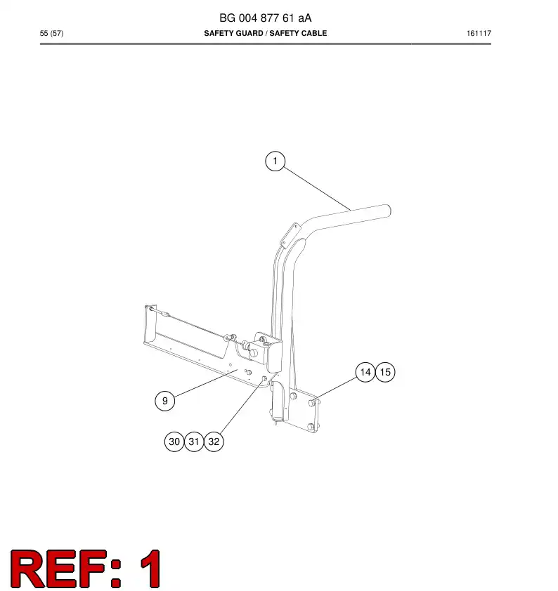 23852318a 238 523 18a Rail, Safety - Sandvik Technical Drawing
