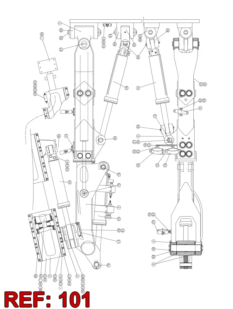 23861203 238 612 03 HYDR.CYLINDER - Sandvik Technical Drawing