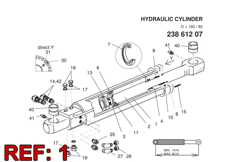 23862348 238 623 48 Tube, Cylinder - Sandvik Technical Drawing