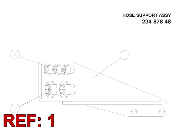 23903838 239 038 38 HOSE SUPPORT - Sandvik Technical Drawing