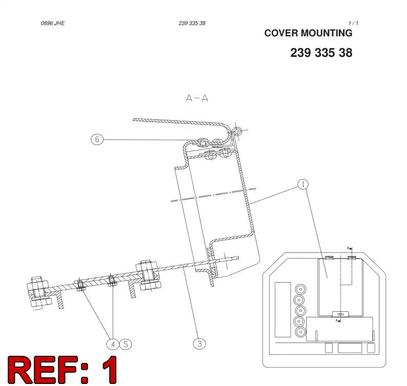 23933798 239 337 98 SAFETY COVER - Sandvik Technical Drawing
