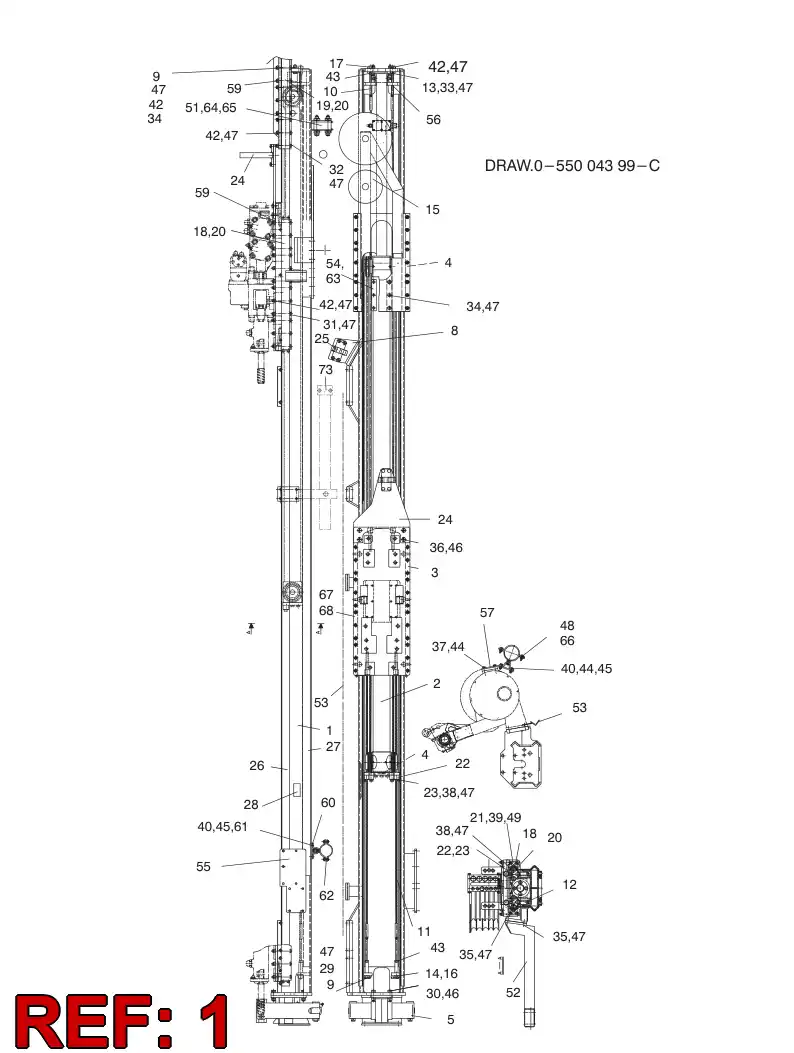 23969297 239 692 97 FEED BEAM LF 1514 - Sandvik Technical Drawing