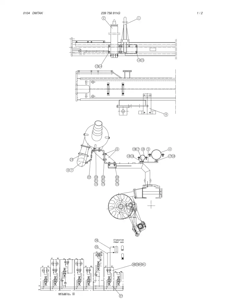 23975691hG 239 756 91hG JACK ASSY (FRONT) - Sandvik Technical Drawing