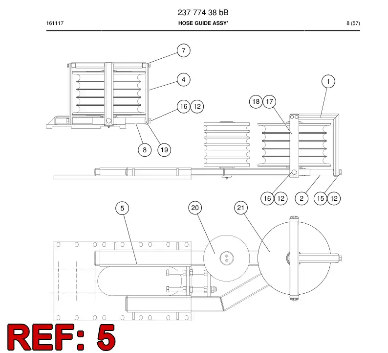23978908f 239 789 08f HOSE REEL FRAME - Sandvik Technical Drawing