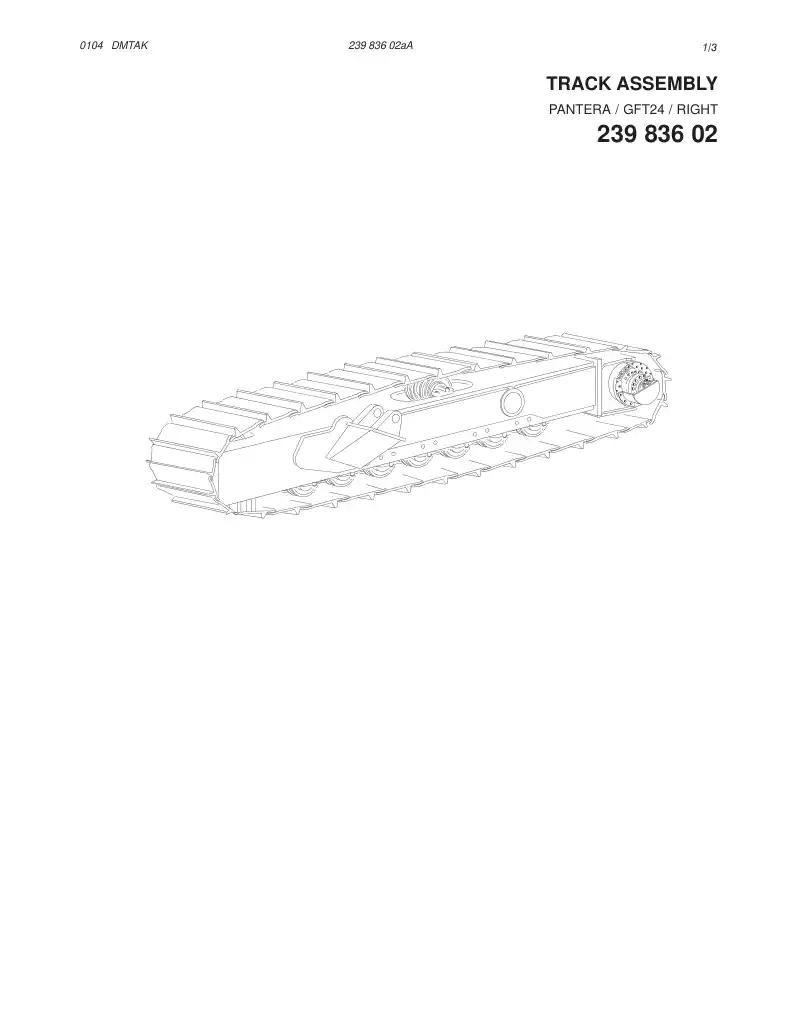23983602aA 239 836 02aA TRACK ASSEMBLY R.H - Sandvik Technical Drawing