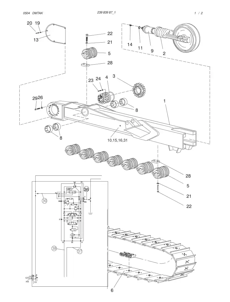 23983987 239 839 87 GRAWLER, LEFT - Sandvik Technical Drawing