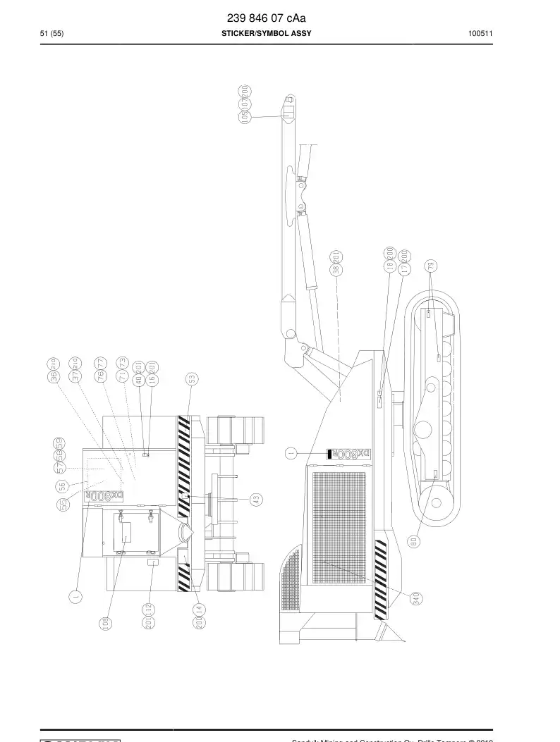 23984607c 239 846 07c STICKER/SYMBOL ASSY - Sandvik Technical Drawing