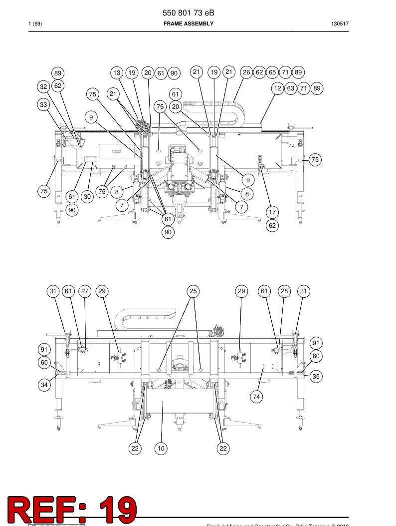 25530938 255 309 38 Pin - Sandvik Technical Drawing