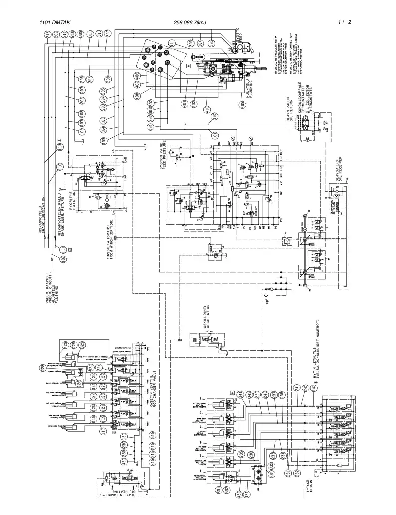 25808678nJ 258 086 78nJ HYDRAULIC DIAGRAM, ROD CHANGER - Sandvik Technical Drawing