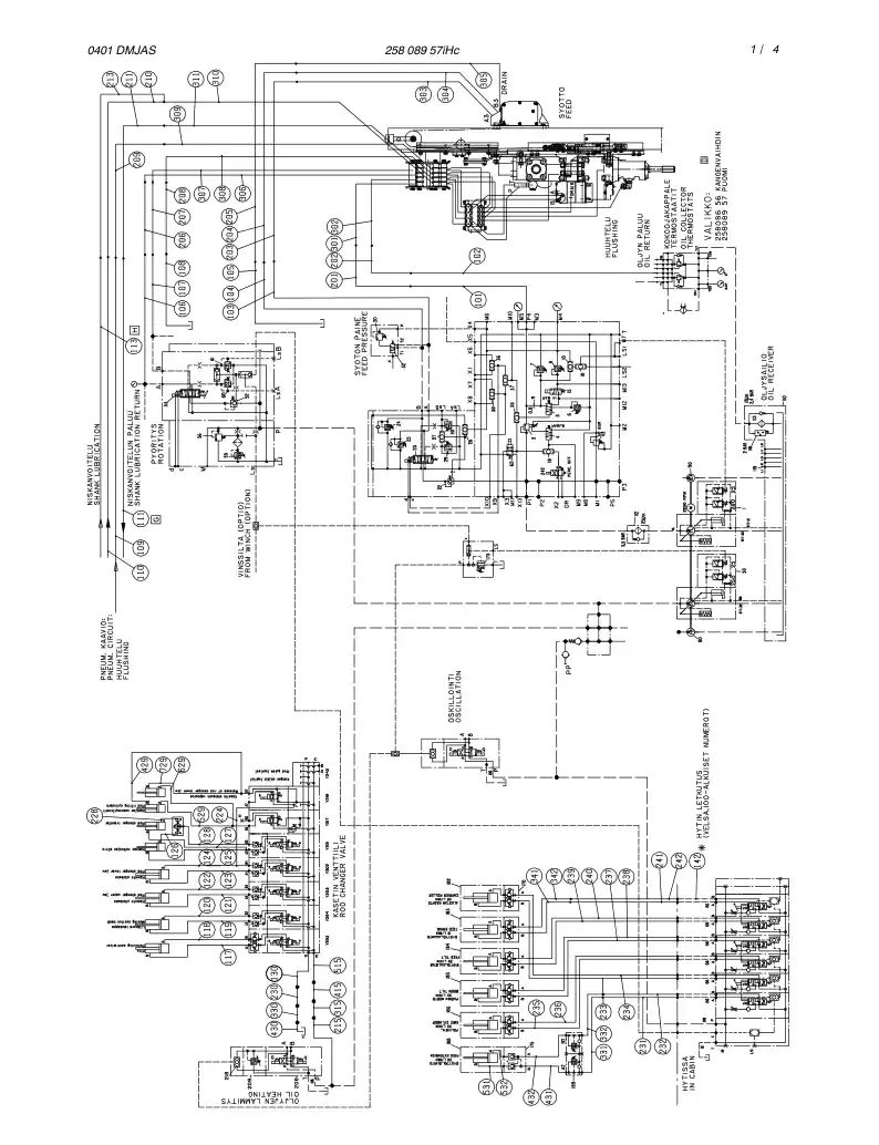 25808957iHc 258 089 57iHc HYDR.CIRCUIT DIAGRAM, BOOM - Sandvik Technical Drawing