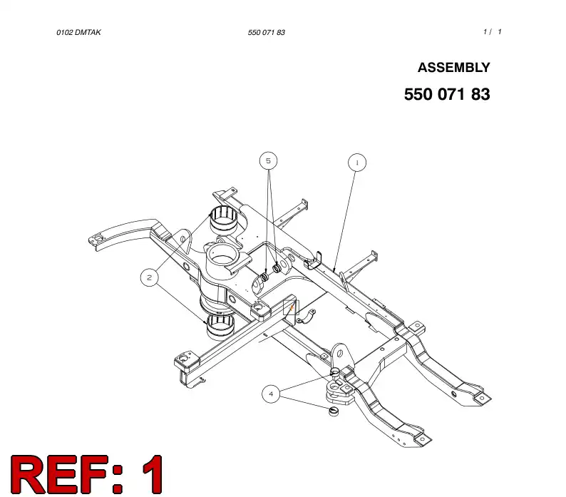 25812518 258 125 18 FRAME WELD.ASSY - Sandvik Technical Drawing