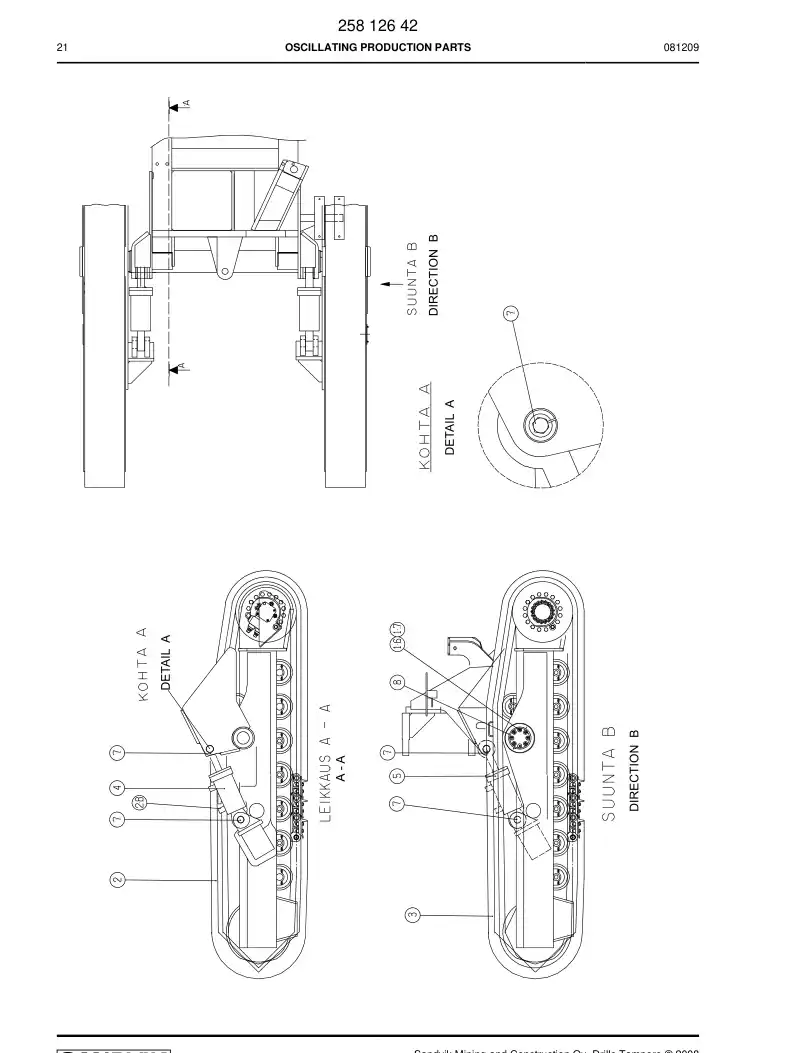 25812642 258 126 42 OSCILLATING PRODUCTION PARTS - Sandvik Technical Drawing