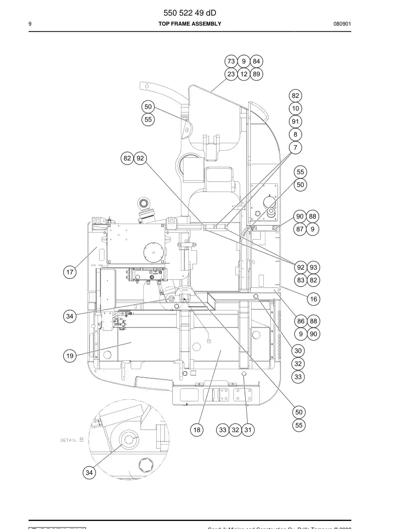 25814128a 258 141 28a BOTTOM PLATE RIGHT - Sandvik Technical Drawing