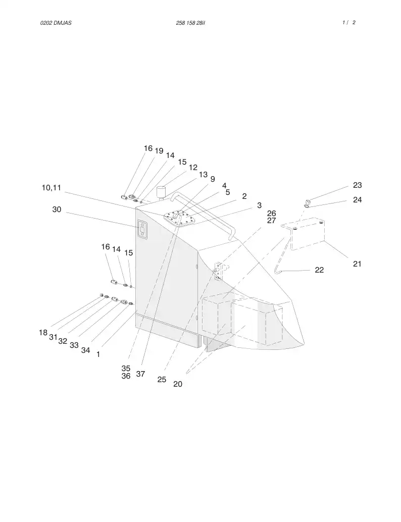 25815828iI 258 158 28iI FUEL TANK - Sandvik Technical Drawing