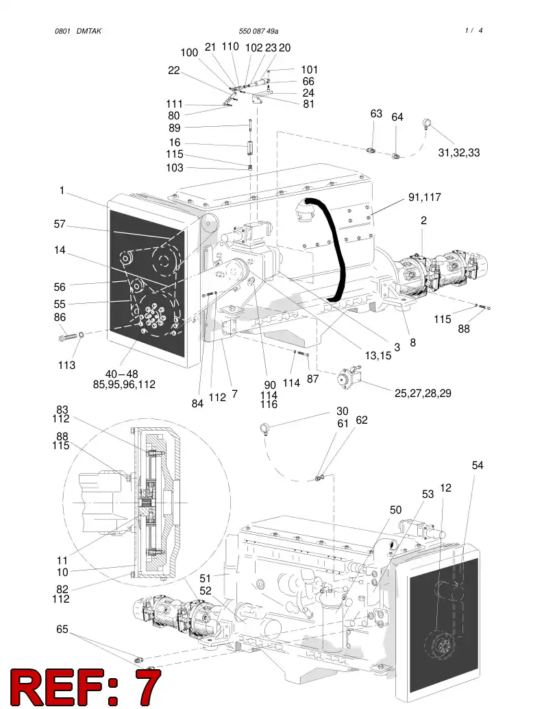25816708 258 167 08 COMPRESSOR SUPPORT - Sandvik Technical Drawing