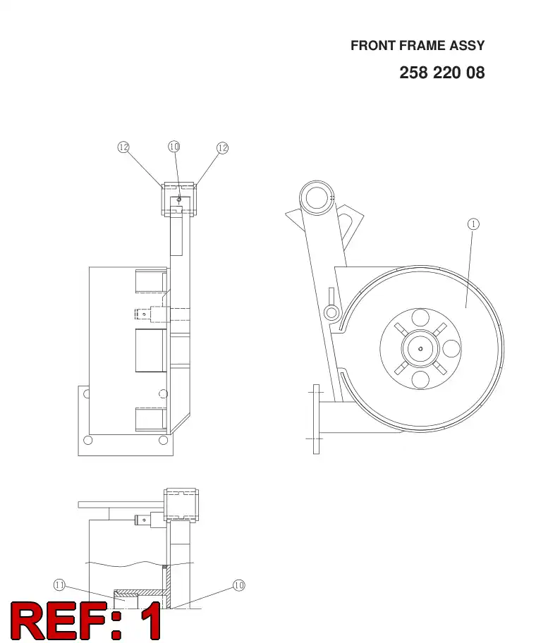 25820098 258 200 98 FRONT FRAME - Sandvik Technical Drawing