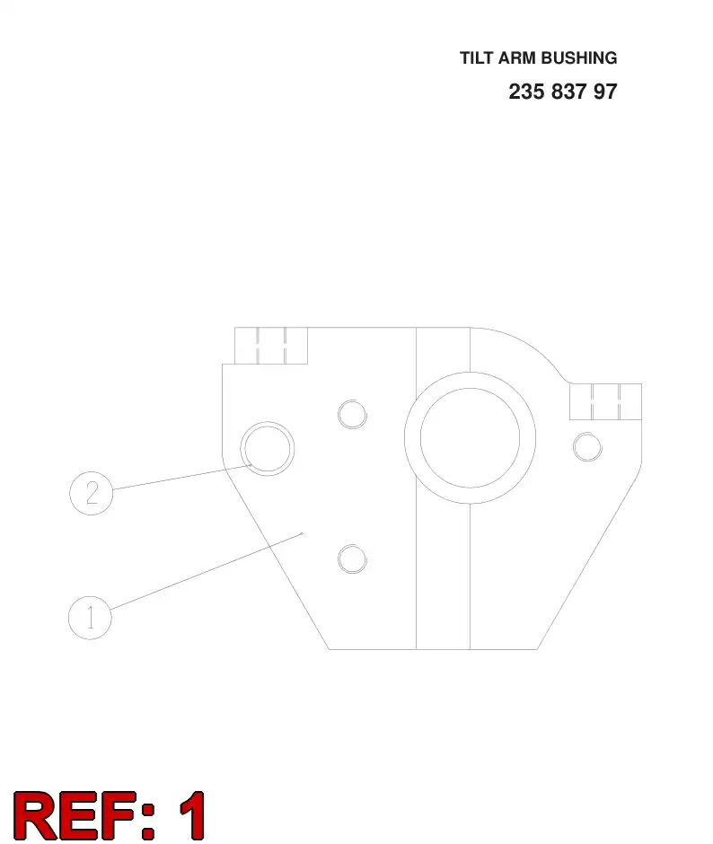 25820408 258 204 08 TILT ARM - Sandvik Technical Drawing