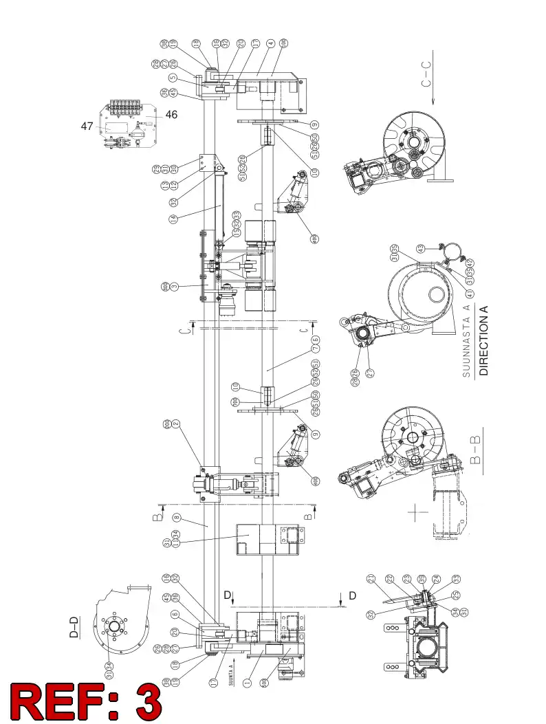 25821941 258 219 41 ROTATION MECHANISM ASSY - Sandvik Technical Drawing