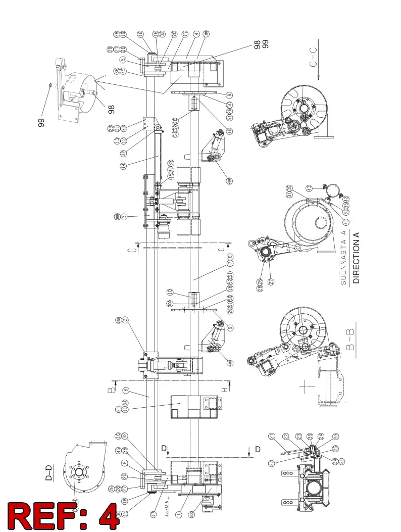 25822008 258 220 08 FRONT FRAME ASSY - Sandvik Technical Drawing