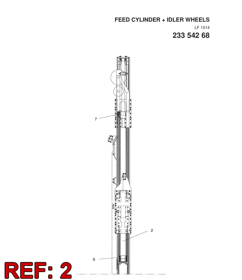 25822543 258 225 43 FEED CYLINDER - Sandvik Technical Drawing