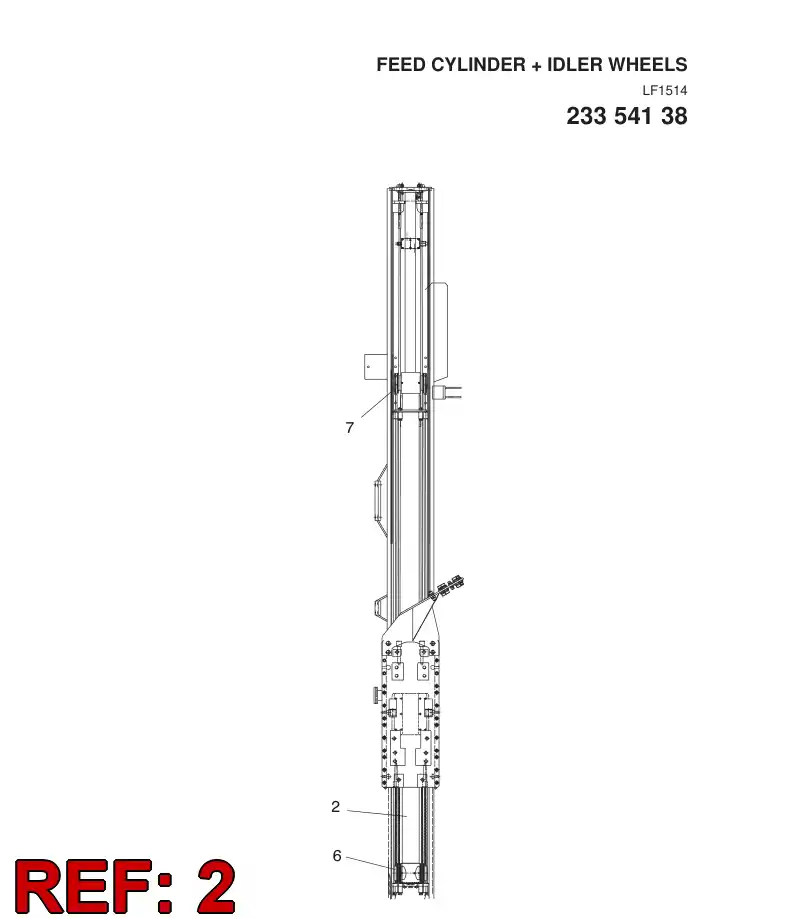 25822544 258 225 44 FEED CYLINDER - Sandvik Technical Drawing