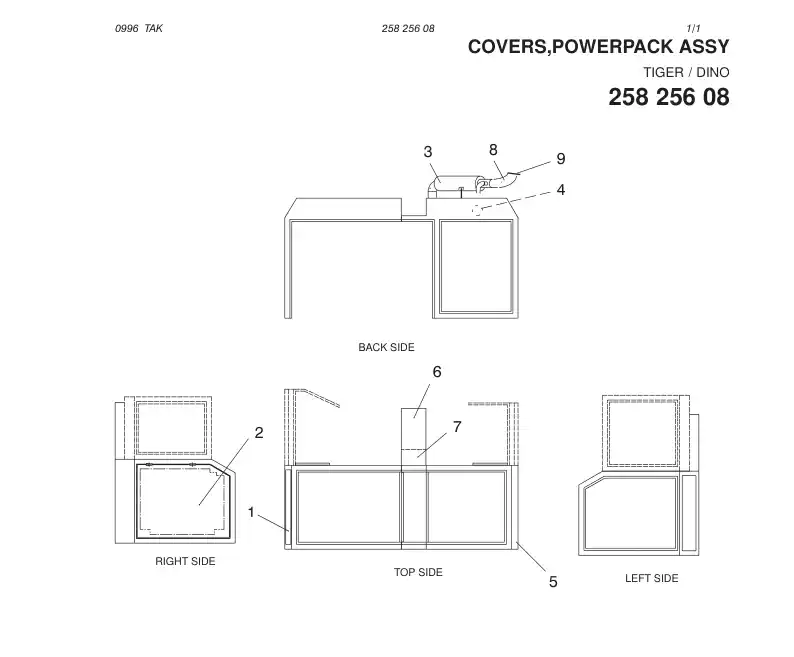 25825608 258 256 08 COVERS,POWERPACK ASSY - Sandvik Technical Drawing