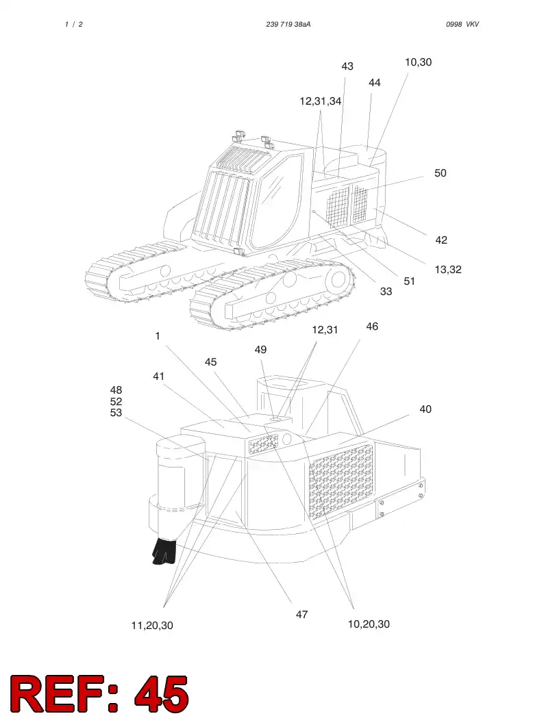 25827878 258 278 78 TOP COVER, LEFT - Sandvik Technical Drawing