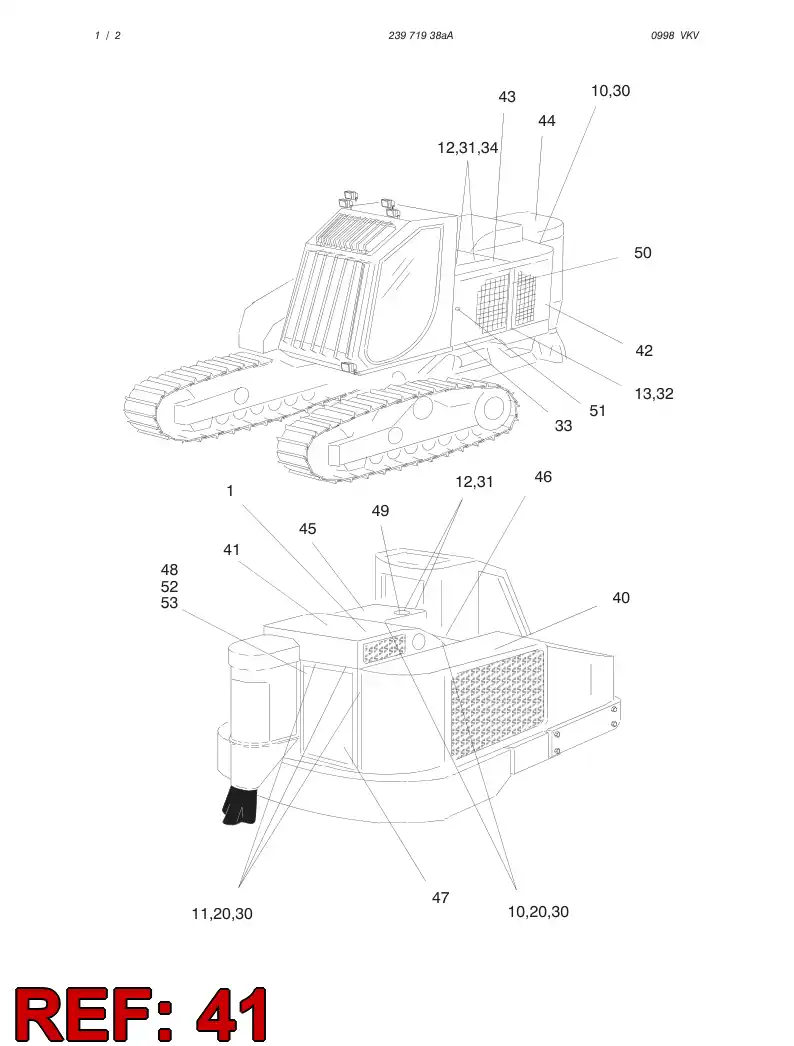 25828218 258 282 18 TOP COVER, MIDDLE - Sandvik Technical Drawing