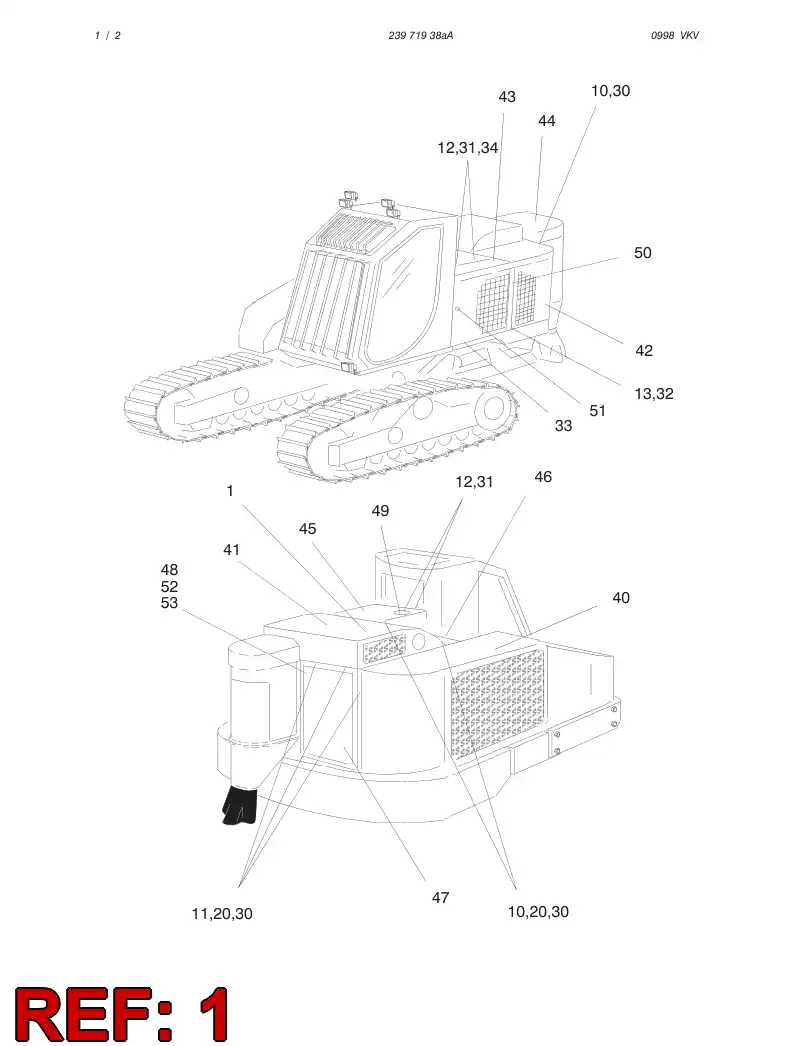 25828508 258 285 08 COVERS ASSY - Sandvik Technical Drawing