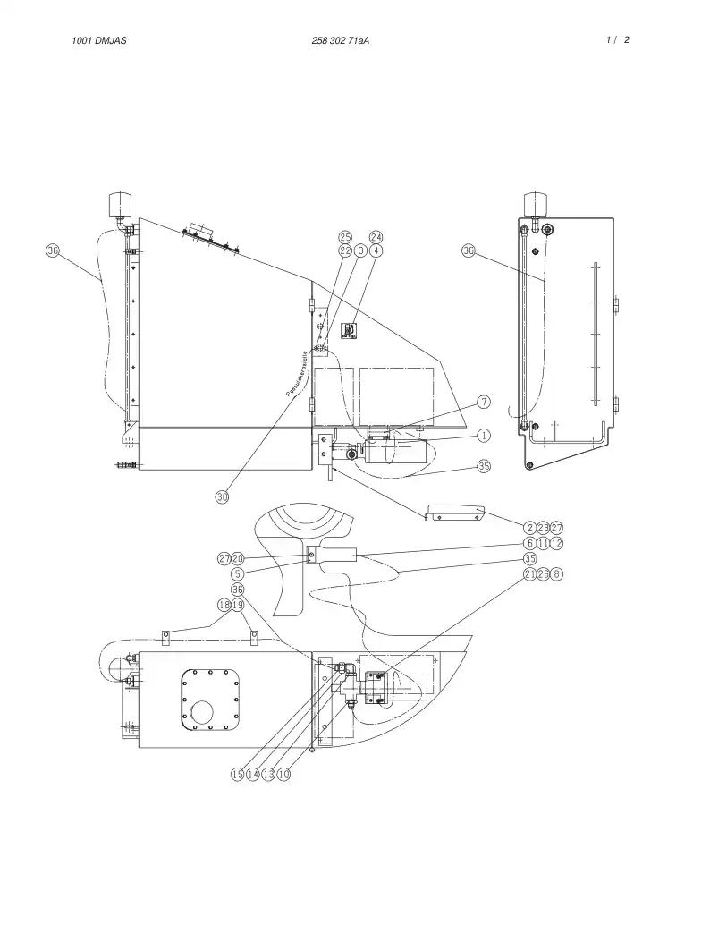25830271aA 258 302 71aA ELECTRIC FUEL FILLING PUMP - Sandvik Technical Drawing