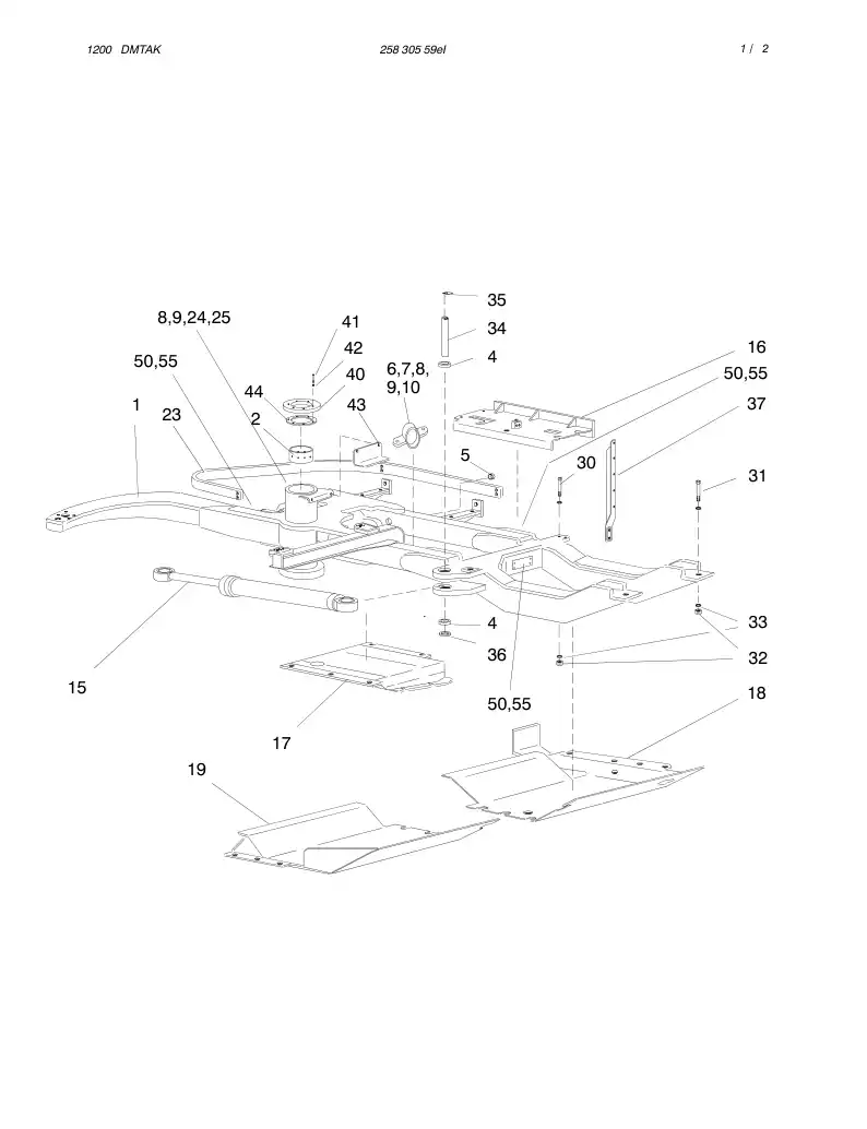 25830559eI 258 305 59eI TOP FRAME - Sandvik Technical Drawing