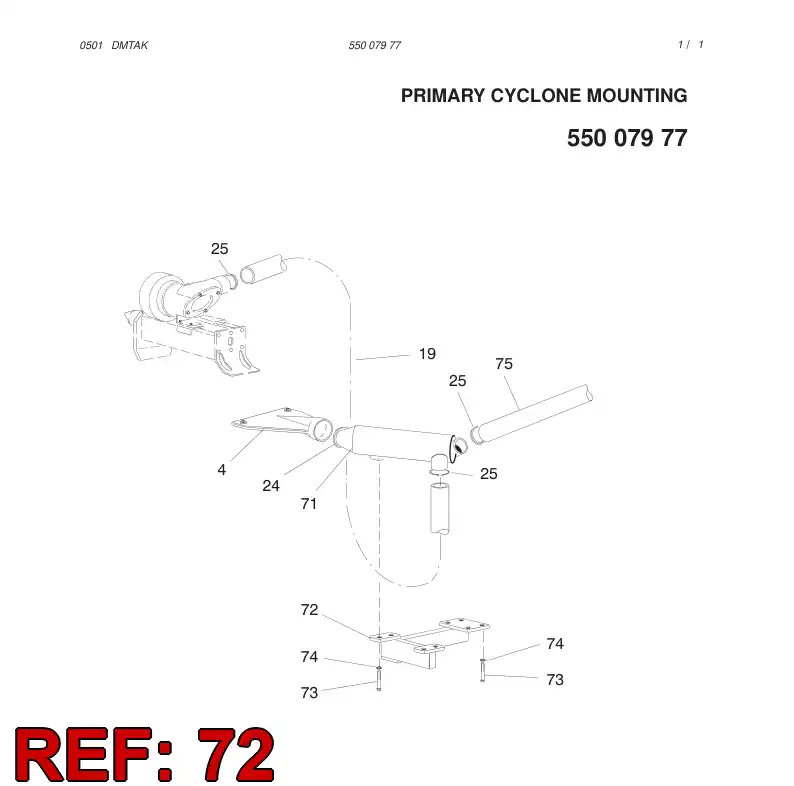 25831158 258 311 58 MOUNTING BRACKET - Sandvik Technical Drawing