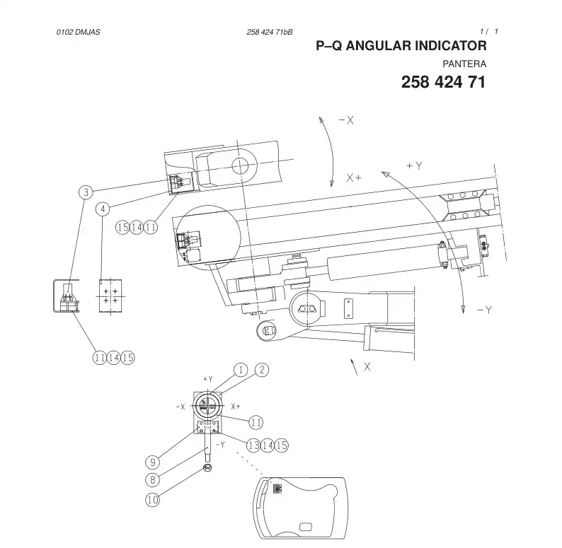 25842471bB 258 424 71bB P-Q AGLE INDICATOR - Sandvik Technical Drawing