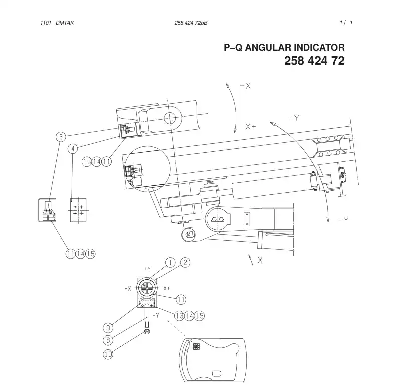 25842472bB 258 424 72bB P-Q ANGULAR INCATOR - Sandvik Technical Drawing