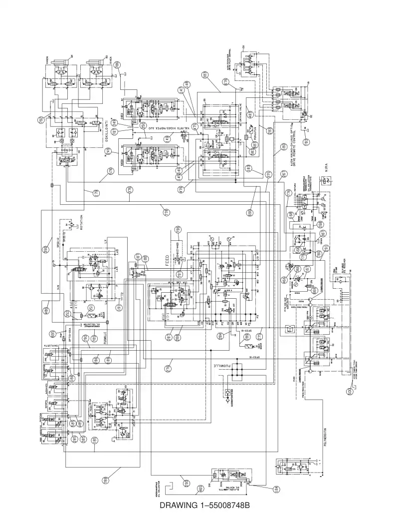 25843897cB 258 438 97cB HYDR. CIRC. DIAG., REMOTE CTRL - Sandvik Technical Drawing