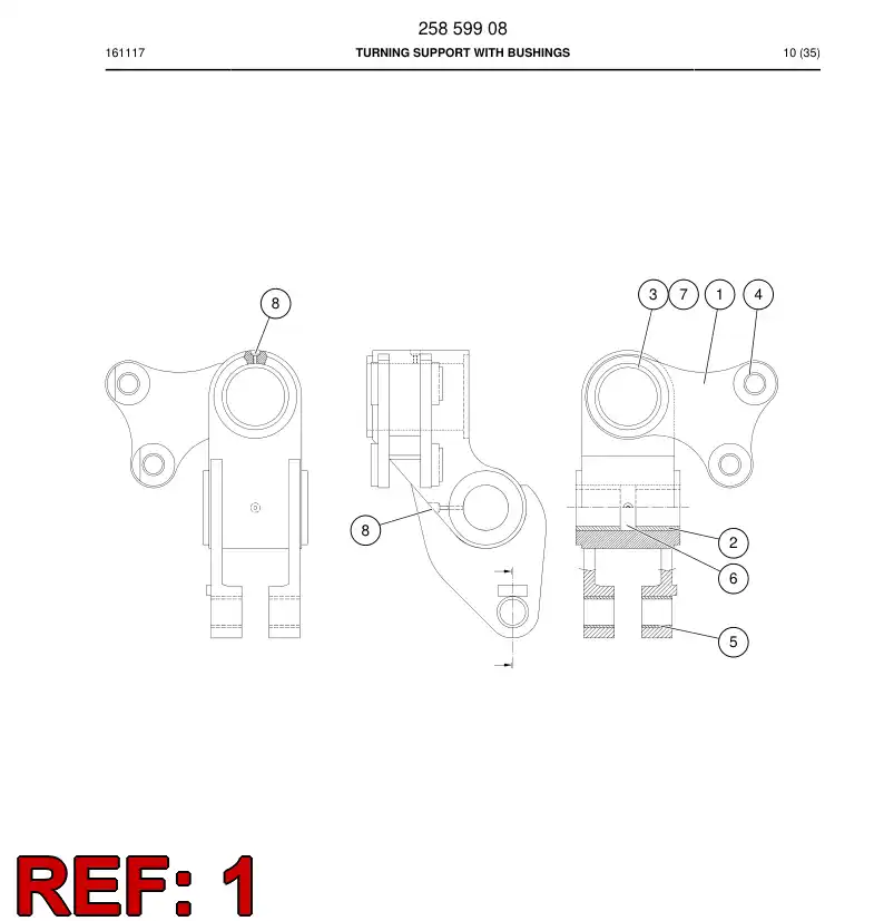 25858738h 258 587 38h Support, Boom, Machining - Sandvik Technical Drawing
