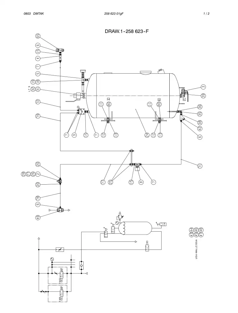 25862301gF 258 623 01gF WATER INJECTION SYSTEM - Sandvik Technical Drawing
