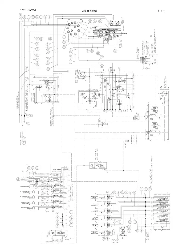 25865457fEf 258 654 57fEf HYDR. CIRCUIT DIAGRAM, BOOM HY - Sandvik Technical Drawing