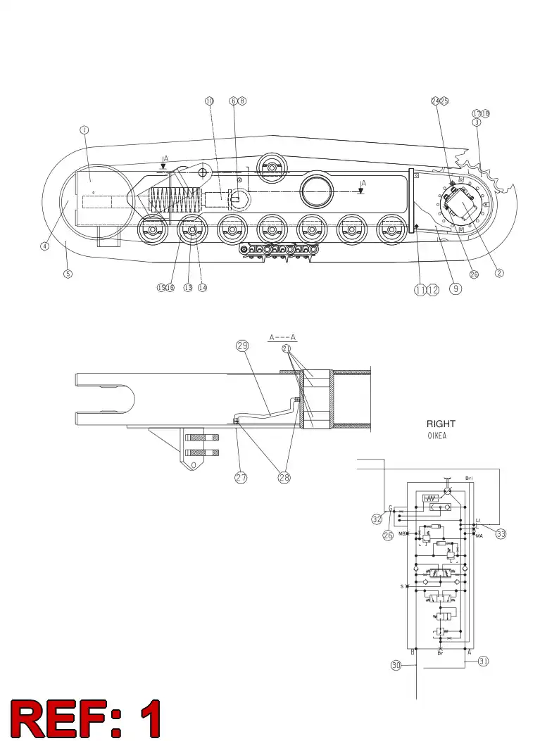 25878818 258 788 18 RIGHT FRAME - Sandvik Technical Drawing