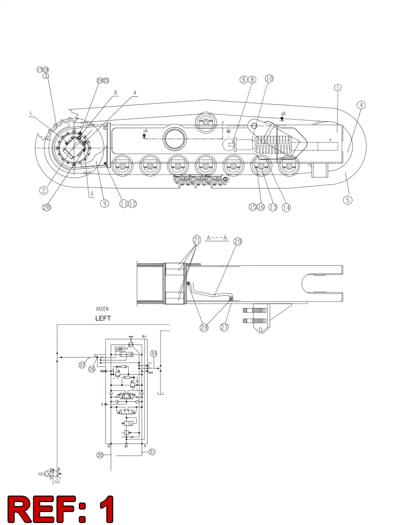 25878948 258 789 48 LEFT FRAME - Sandvik Technical Drawing