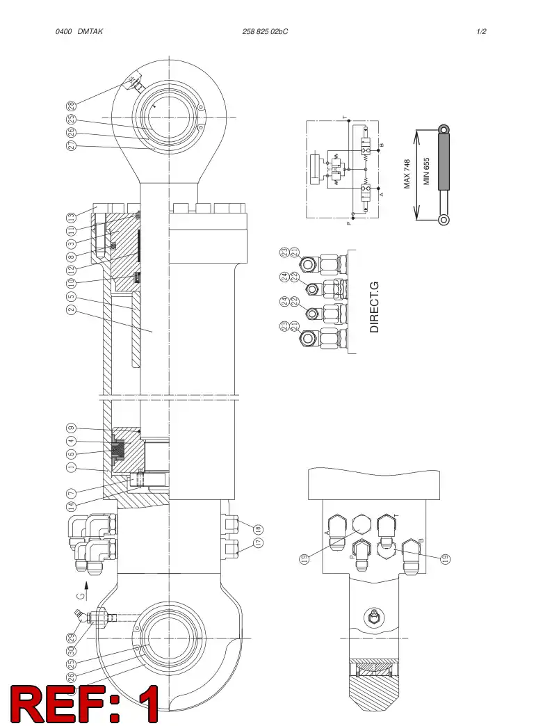 25882638 258 826 38 CYLINDER TUBE - Sandvik Technical Drawing