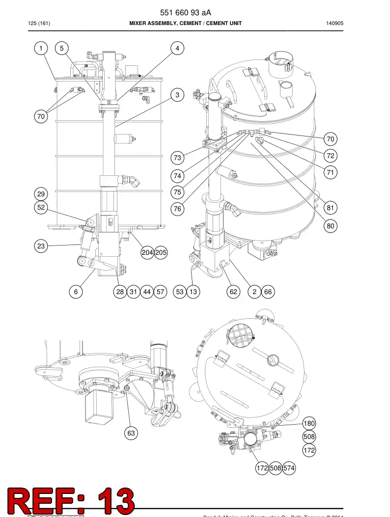 26140398a 261 403 98a Shaft - Sandvik Technical Drawing