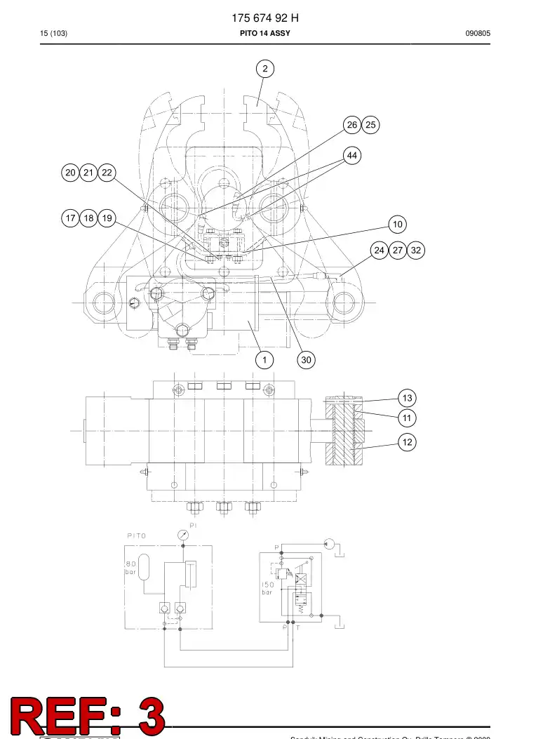 26199978 261 999 78 REAR PLATE - Sandvik Technical Drawing