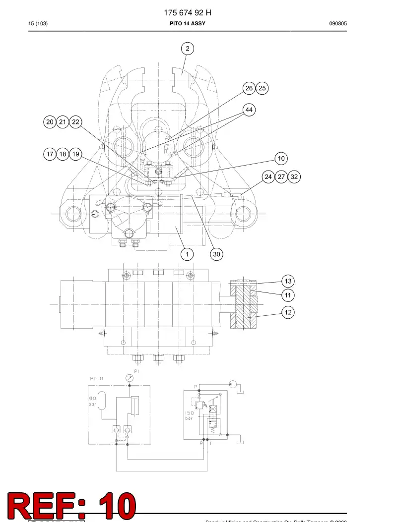 26200138 262 001 38 GREASE EQUIP. FASTENING - Sandvik Technical Drawing
