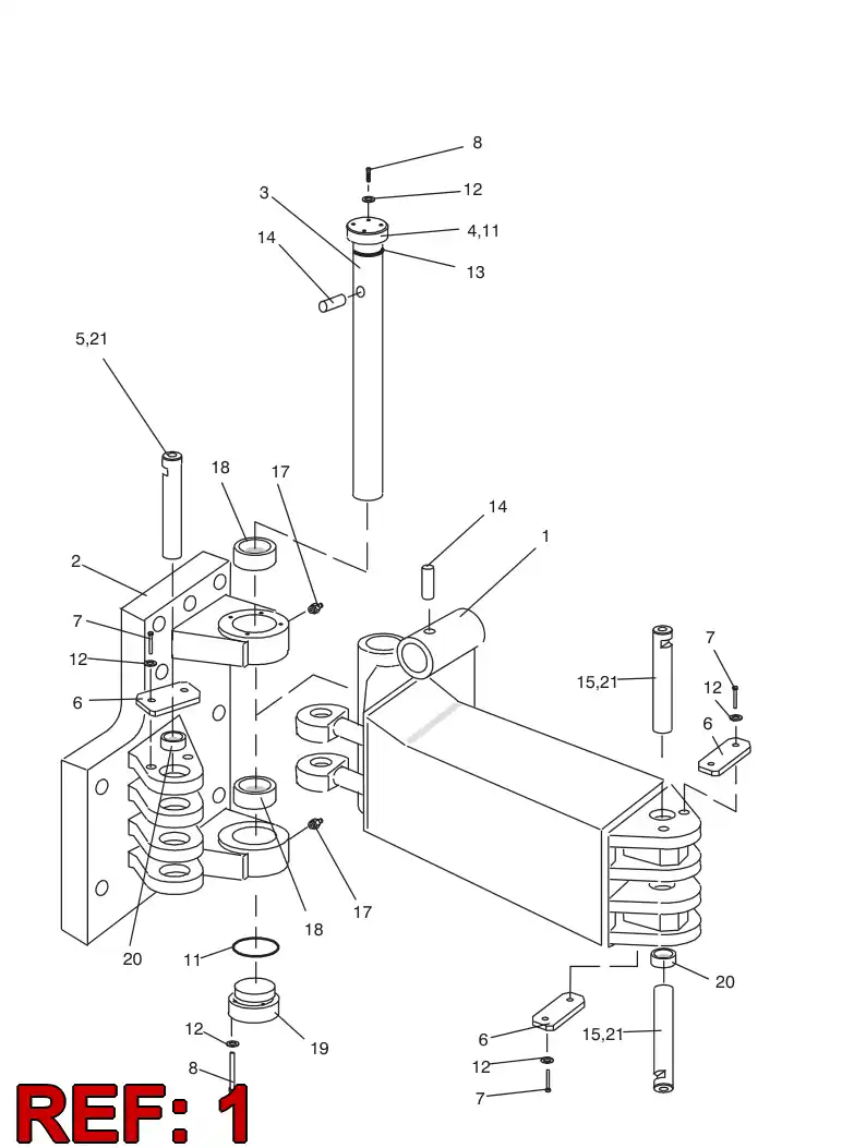 26290201 262 902 01 TILT ARM, LEFT - Sandvik Technical Drawing